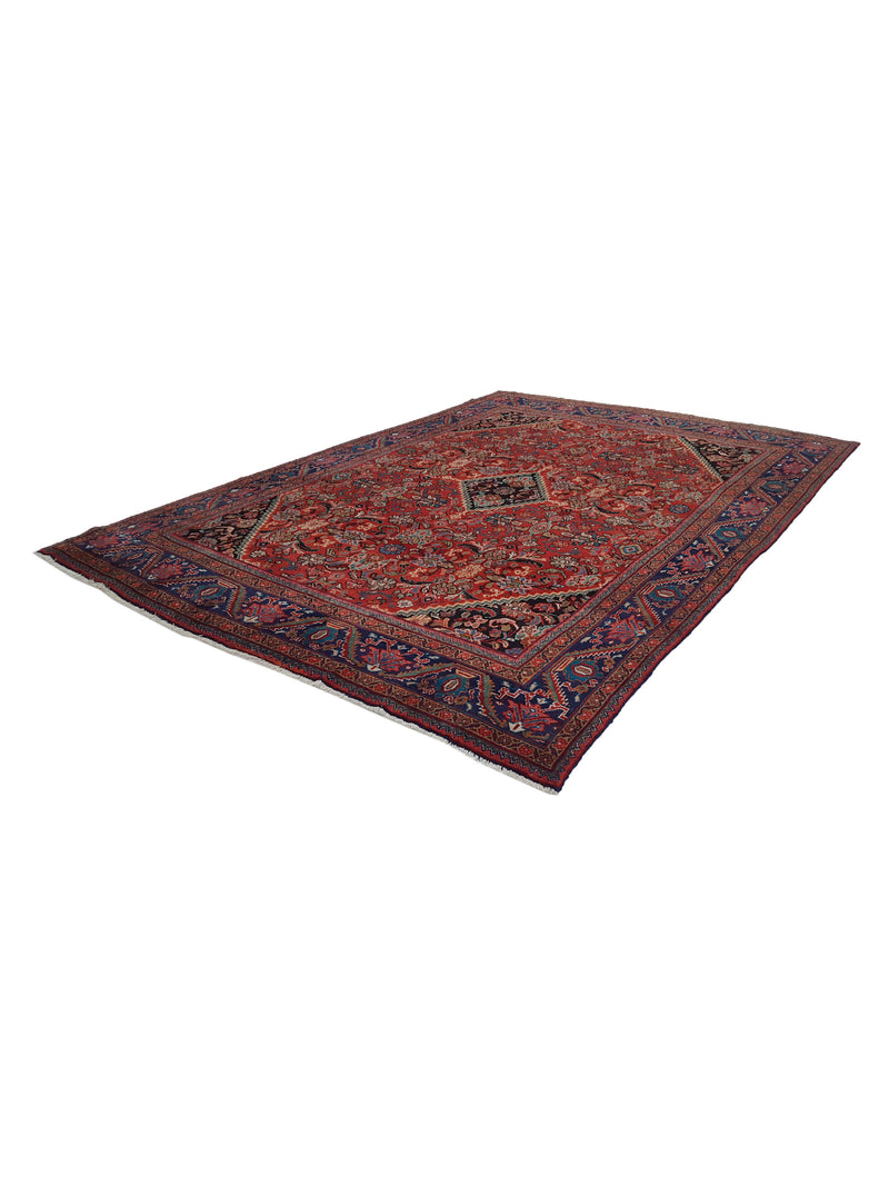 Fasa Persian 33921 Red Indigo Traditional Semi Antique Rug