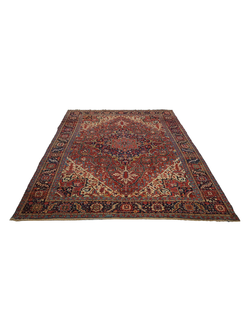 Fasa Antique Heriz 33923 Rust Navy Traditional Antique Rug