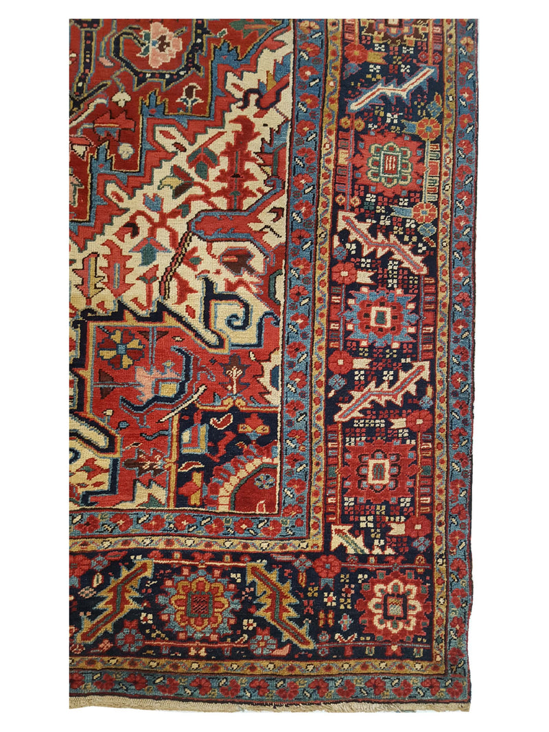 Fasa Antique Heriz 33923 Rust Navy Traditional Antique Rug