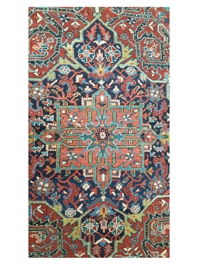 Fasa Antique Heriz 33923 Rust Navy Traditional Antique Rug