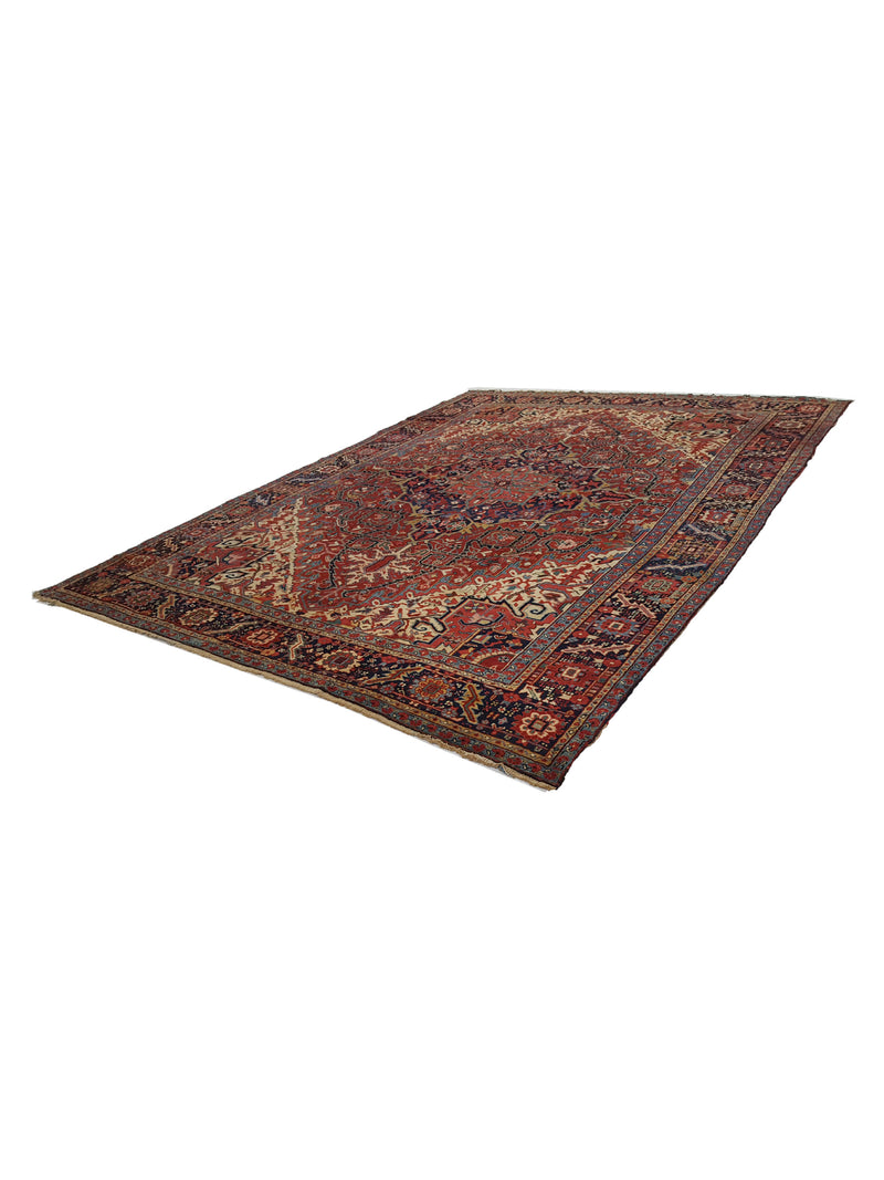 Fasa Antique Heriz 33923 Rust Navy Traditional Antique Rug