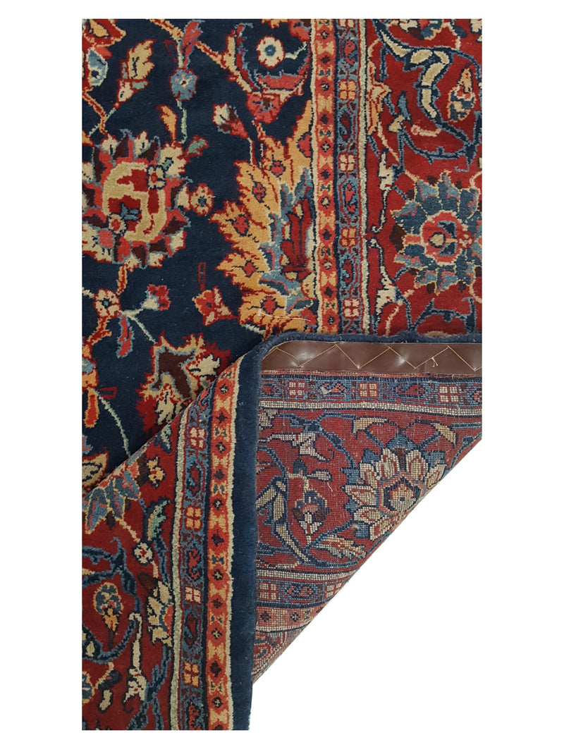Fasa Antique Sarouk 33924 Black Burgundy Traditional Antique Rug