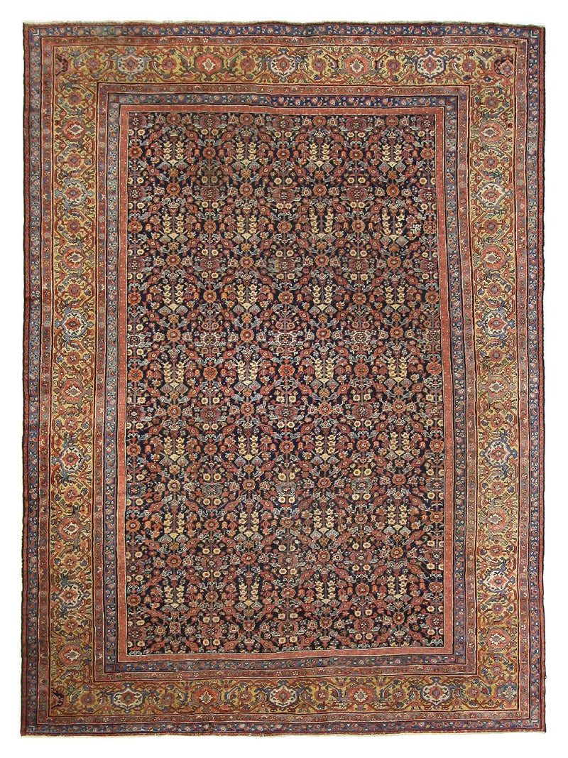 Fasa Antique Farahan  Indigo Camel Traditional