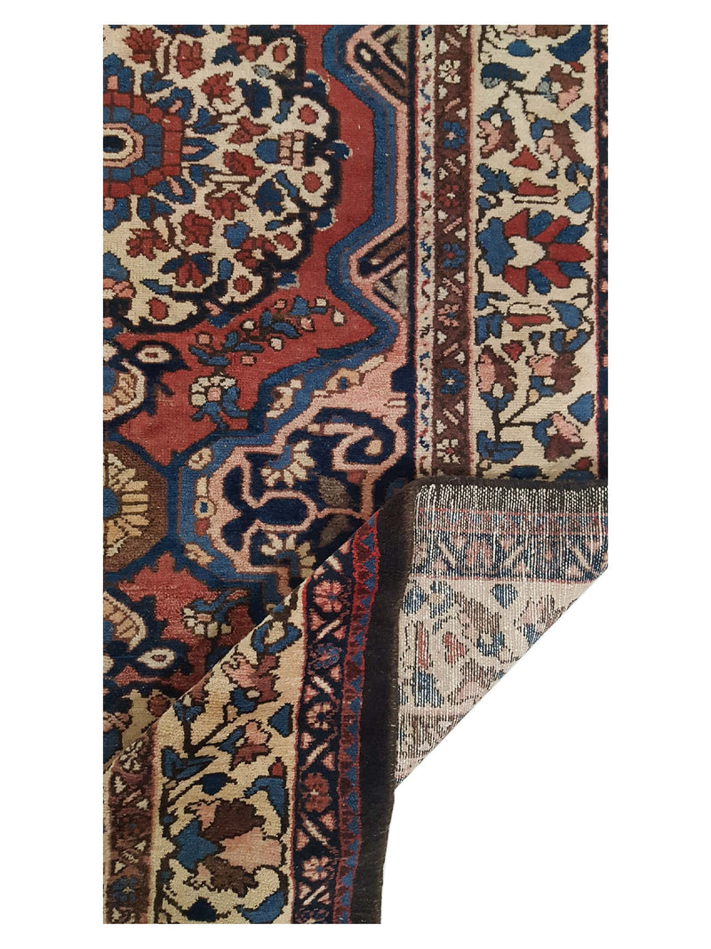 Fasa Antique Bakhtiyari 33926 Brick Ivory Traditional Antique Rug