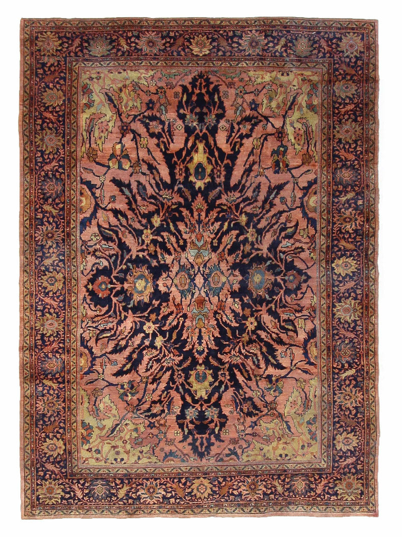 Fasa Antique Farahan  Rust Indigo Traditional