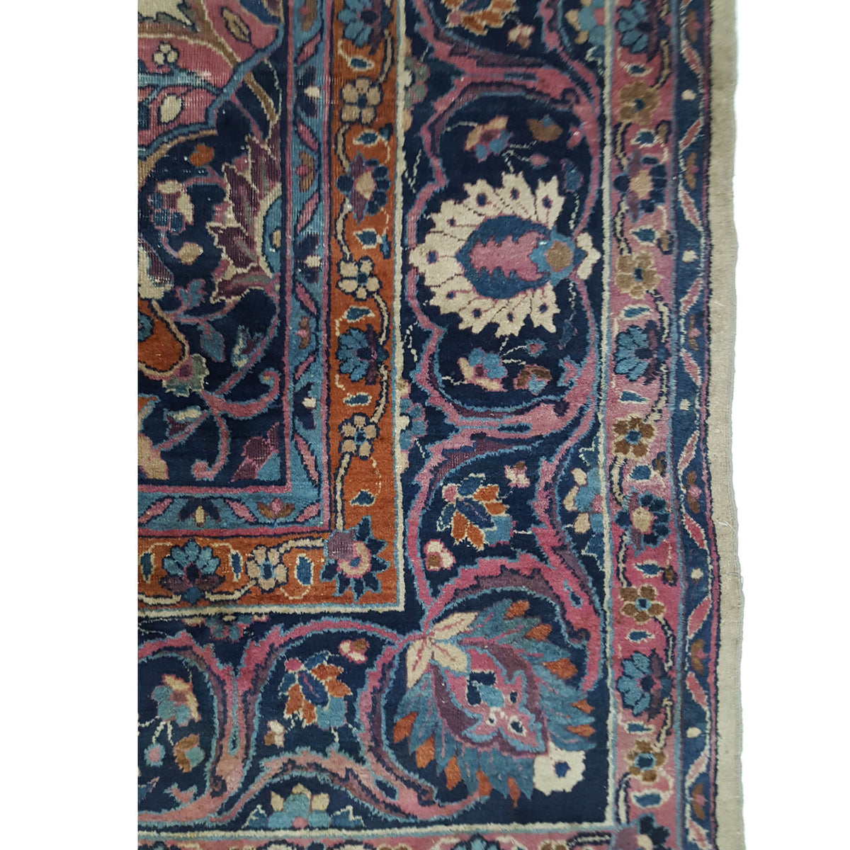 Fasa Antique Dorokhsh 33932 Ivory Indigo Traditional Antique Rug