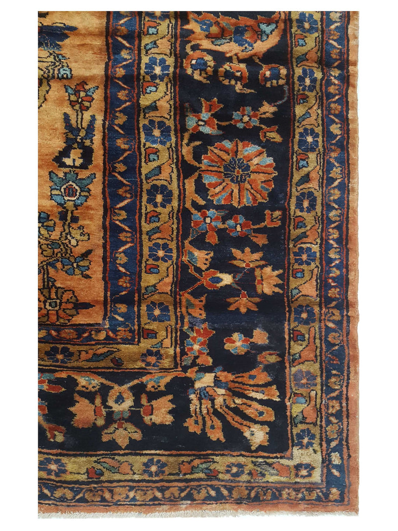Fasa Antique Lilian 33934 Camel Indigo Traditional Antique Rug