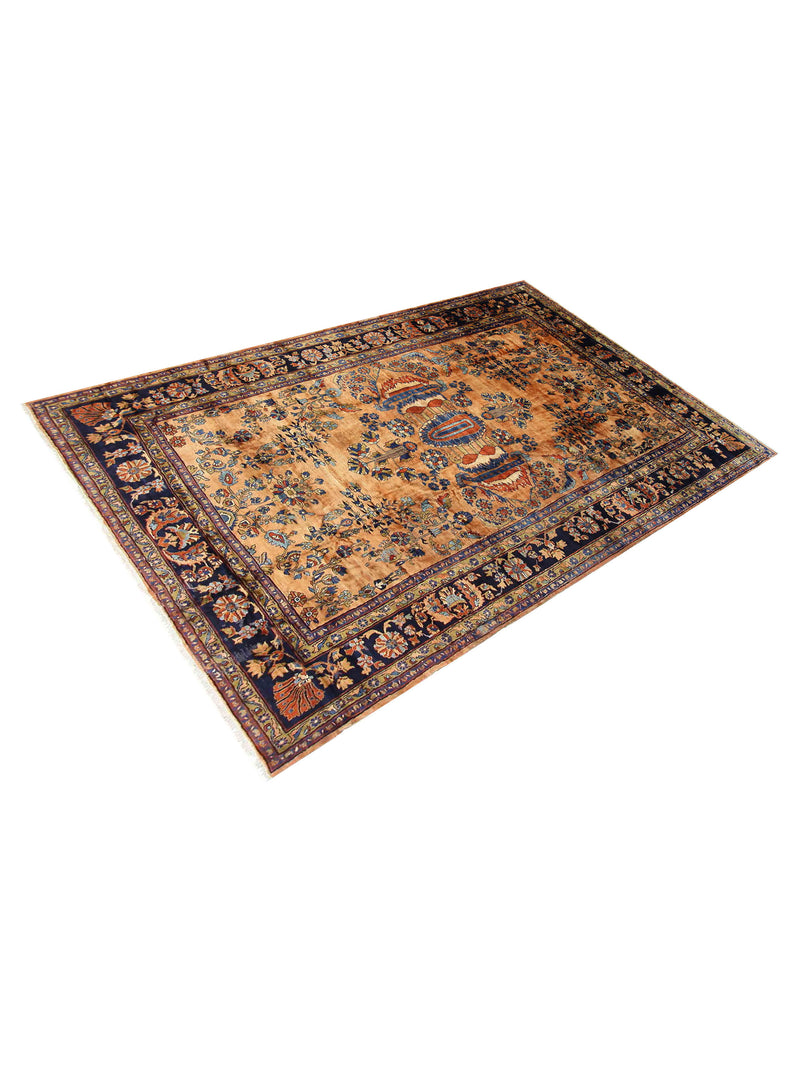 Fasa Antique Lilian 33934 Camel Indigo Traditional Antique Rug