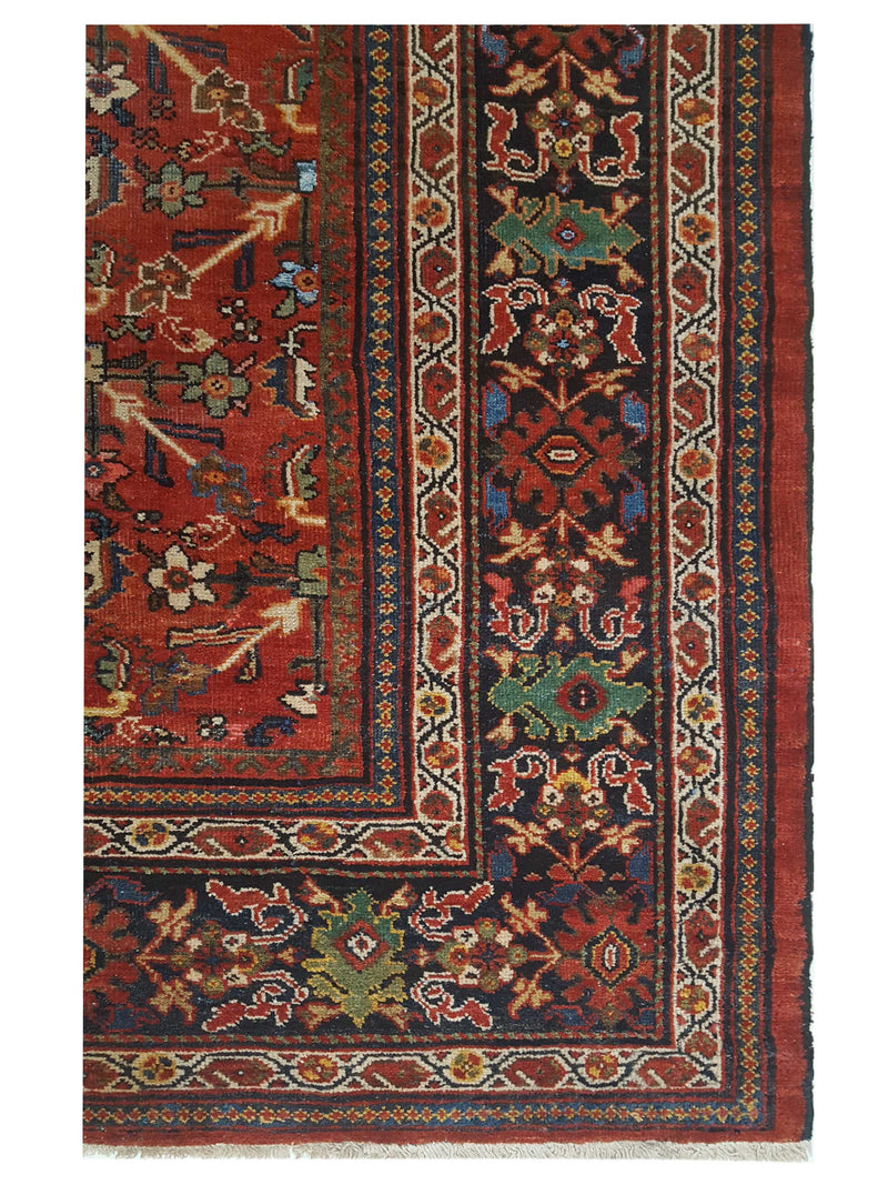 Fasa Antique Mahal 33935 Rust Indigo Traditional Antique Rug