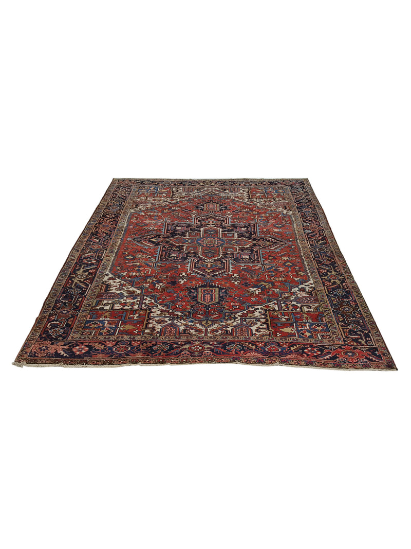 Fasa Antique Heriz 33937 Rust Navy Traditional Antique Rug