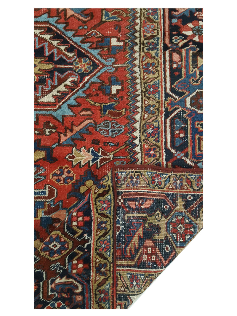 Fasa Antique Heriz 33937 Rust Navy Traditional Antique Rug