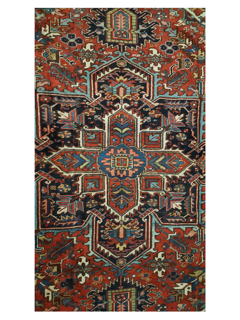 Fasa Antique Heriz 33937 Rust Navy Traditional Antique Rug