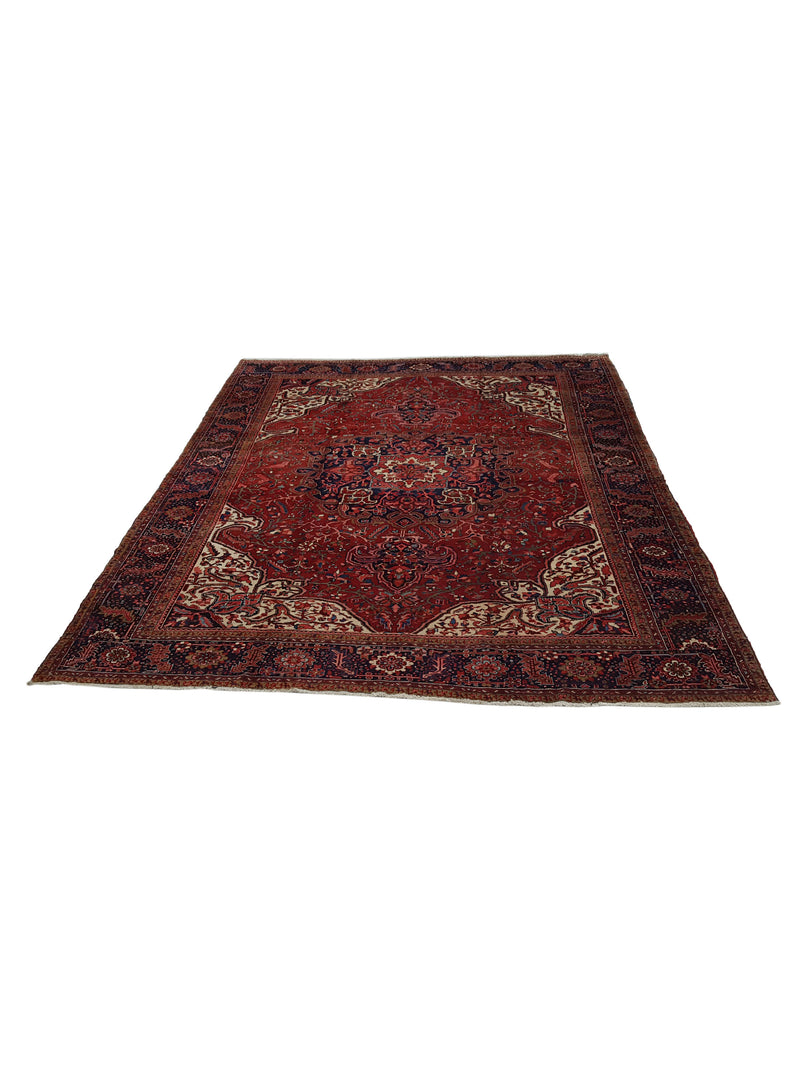 Fasa Antique Heriz 33938 Red Rust Traditional Antique Rug