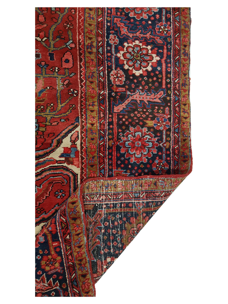 Fasa Antique Heriz 33938 Red Rust Traditional Antique Rug