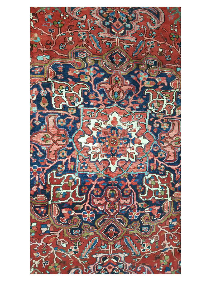 Fasa Antique Heriz 33938 Red Rust Traditional Antique Rug