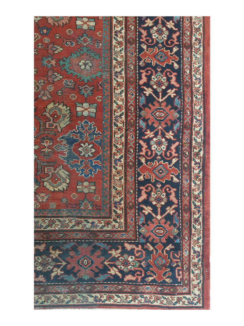 Fasa Antique Mahal 33940 Rust Indigo Traditional Antique Rug