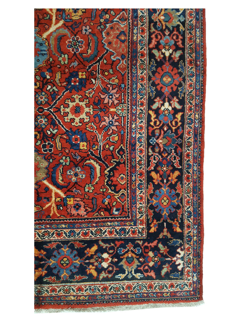 Fasa Antique Mahal 33941 Rust Indigo Traditional Antique Rug