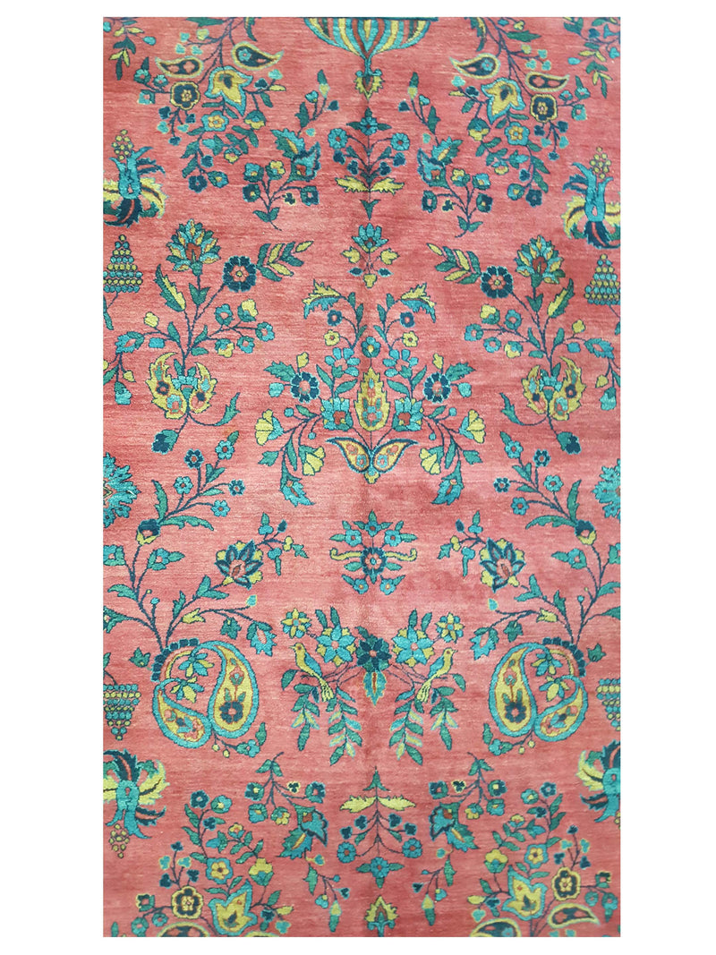 Fasa Antique Kerman 33943 Pink Indigo Traditional Antique Rug