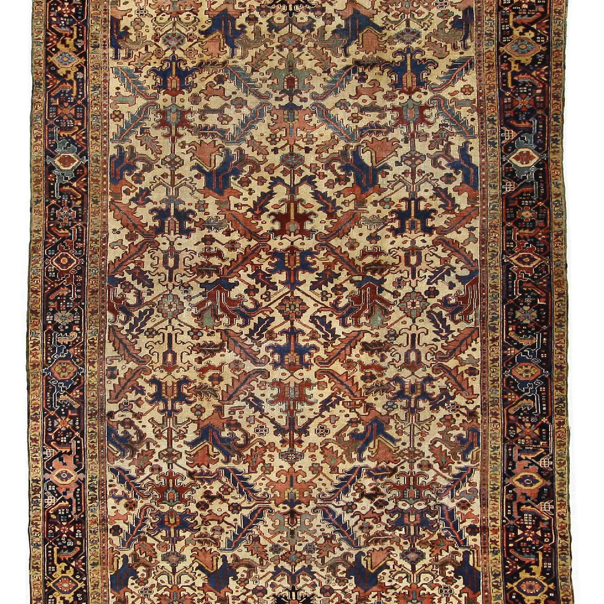 Fasa Antique Heriz  Ivory Indigo Traditional