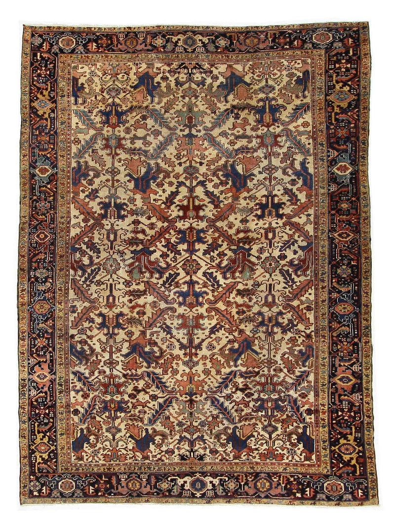Fasa Antique Heriz  Ivory Indigo Traditional