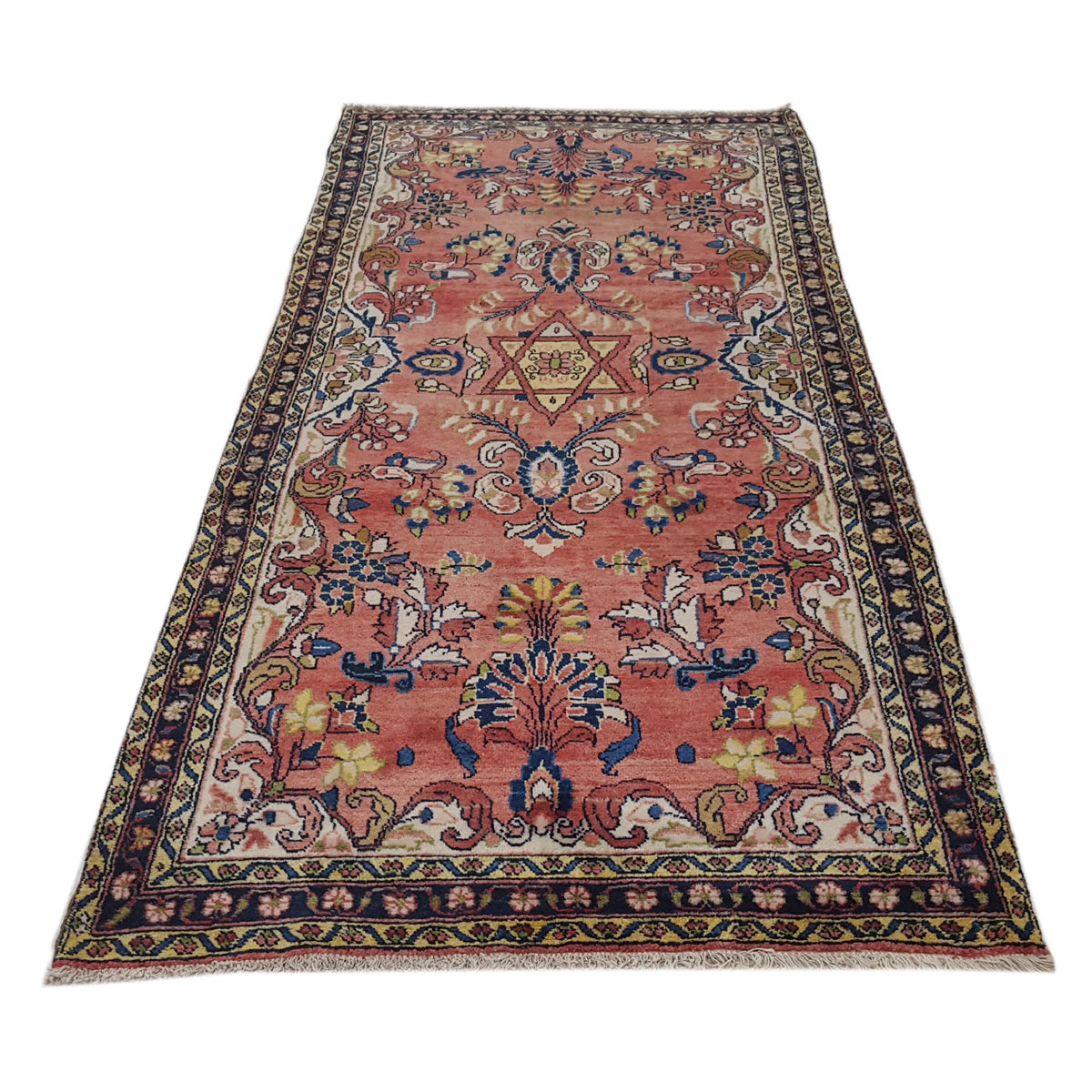 Fasa Antique Mahal 33945 Coral Multi Traditional Antique Rug