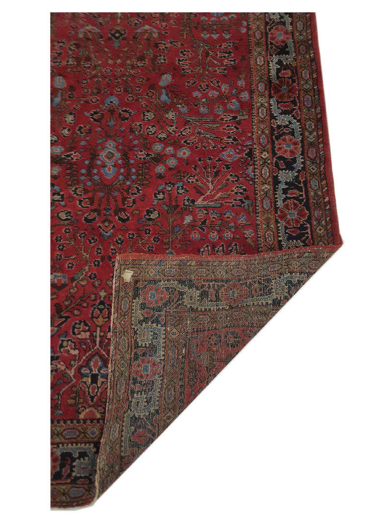 Fasa Antique Sarouk 33948 Burgundy Black Traditional Antique Rug