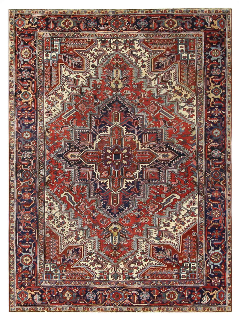 Fasa Antique Heriz  Rust Indigo Traditional