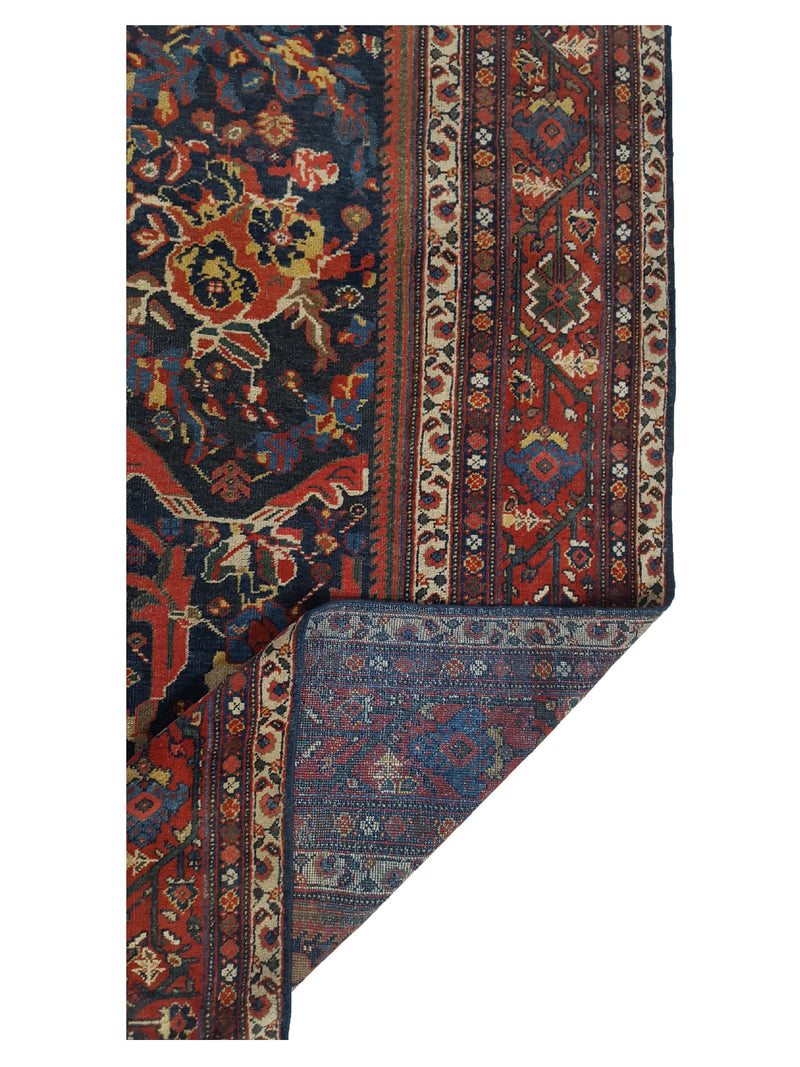 Fasa Antique Mahal Mostafi 33952 Indigo Rust Traditional Antique Rug