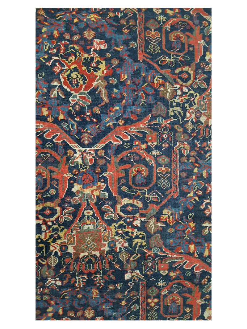 Fasa Antique Mahal Mostafi 33952 Indigo Rust Traditional Antique Rug