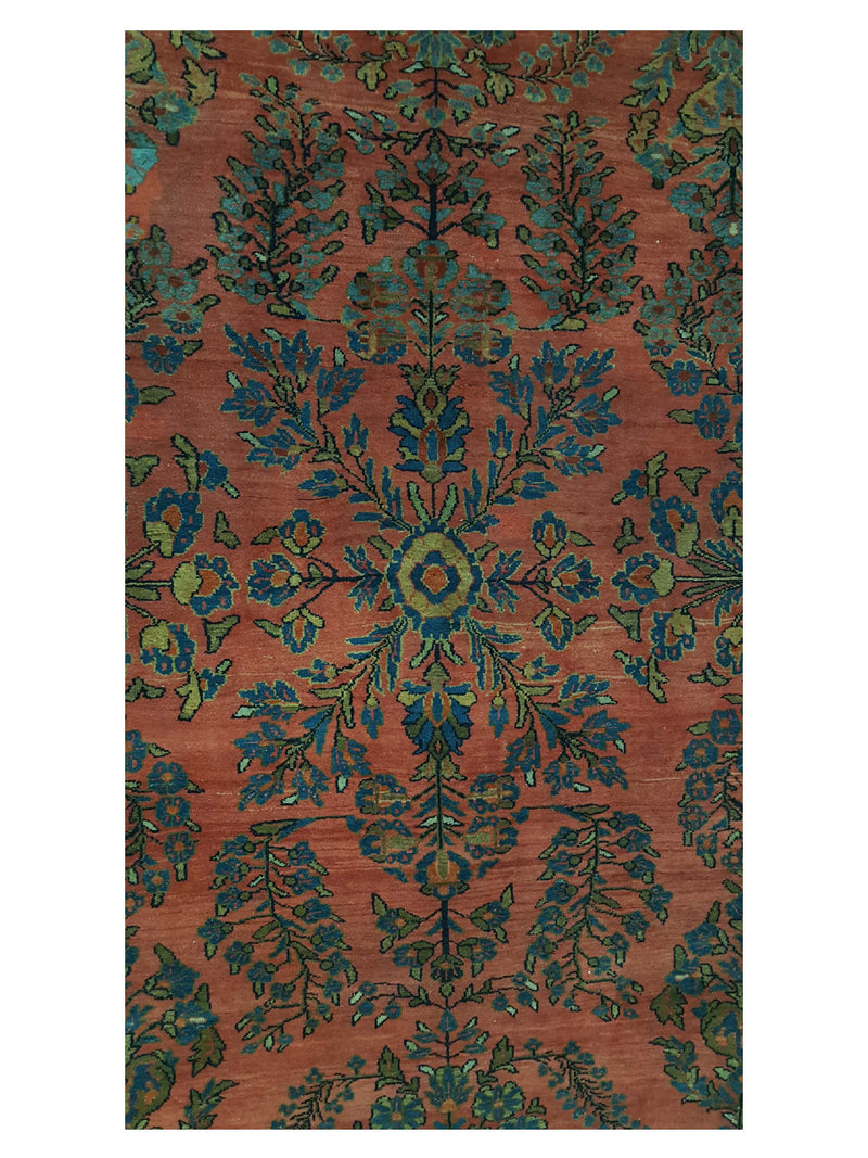 Fasa Antique Mahal 33953 Rust Indigo Traditional Antique Rug