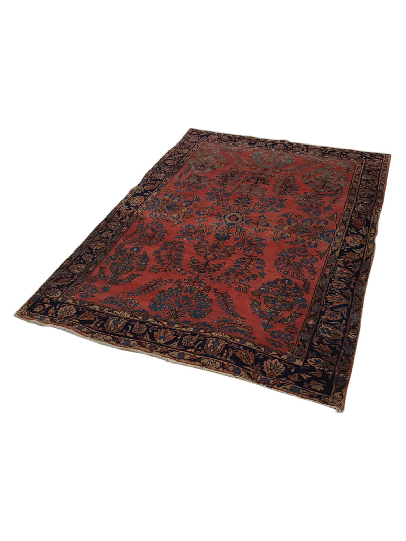 Fasa Antique Mahal 33953 Rust Indigo Traditional Antique Rug