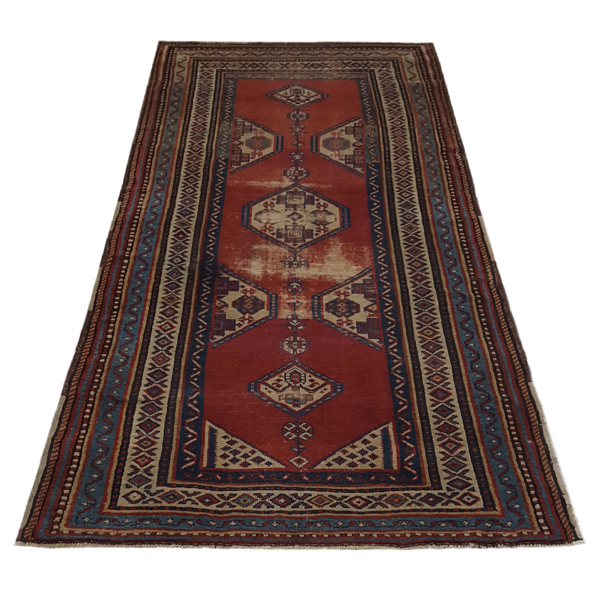 Fasa Antique Caucasian 33955 Rust Ivory Traditional Antique Rug