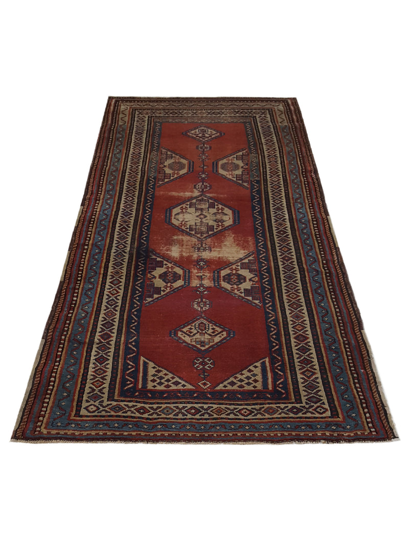 Fasa Antique Caucasian 33955 Rust Ivory Traditional Antique Rug