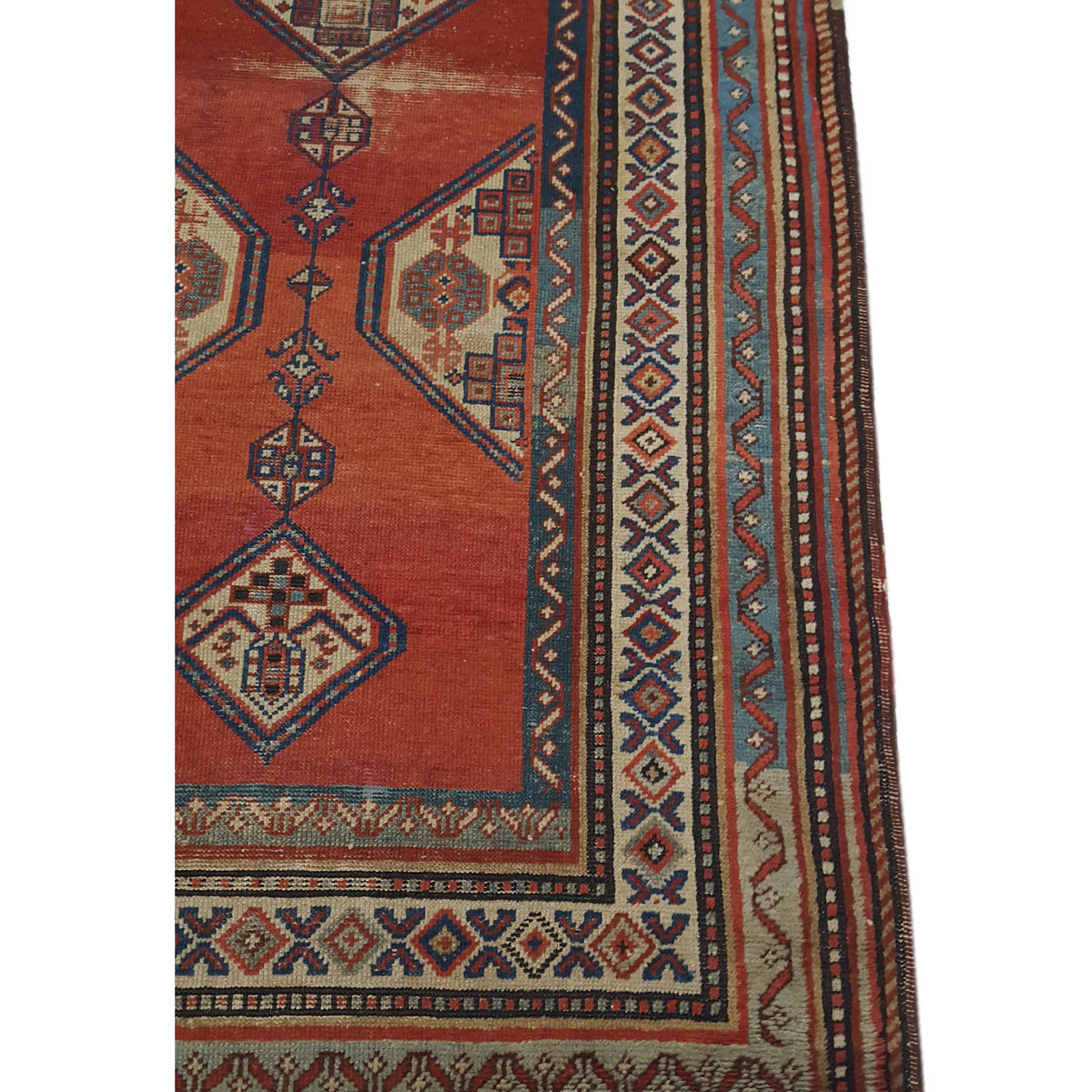 Fasa Antique Caucasian 33955 Rust Ivory Traditional Antique Rug