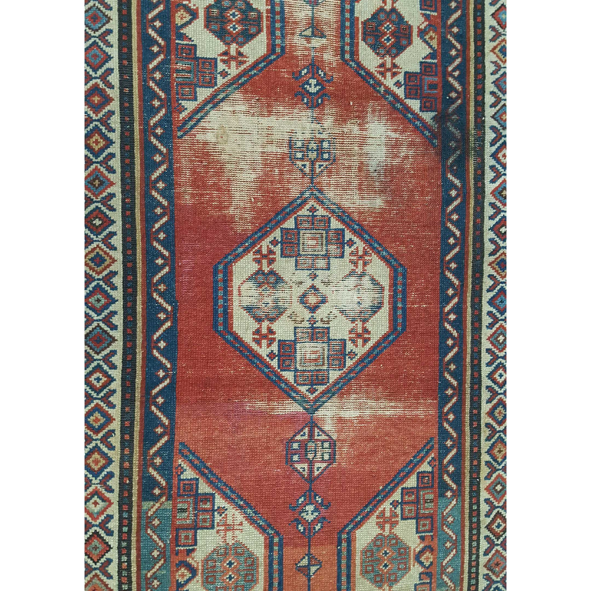 Fasa Antique Caucasian 33955 Rust Ivory Traditional Antique Rug