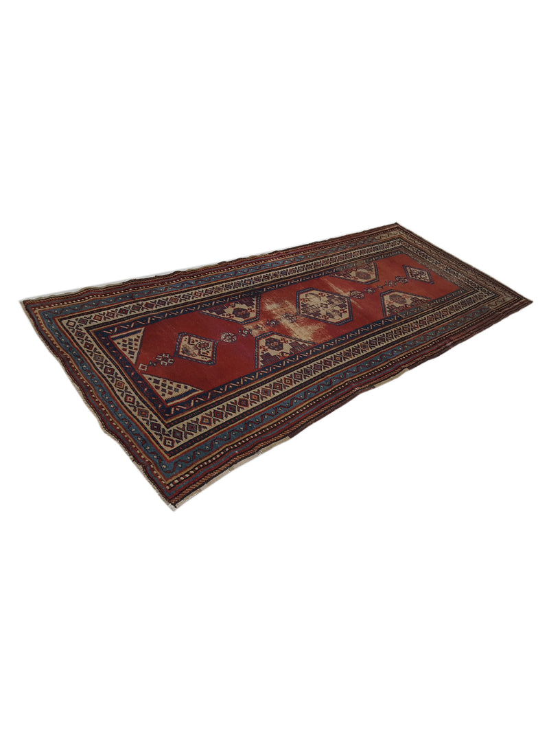 Fasa Antique Caucasian 33955 Rust Ivory Traditional Antique Rug