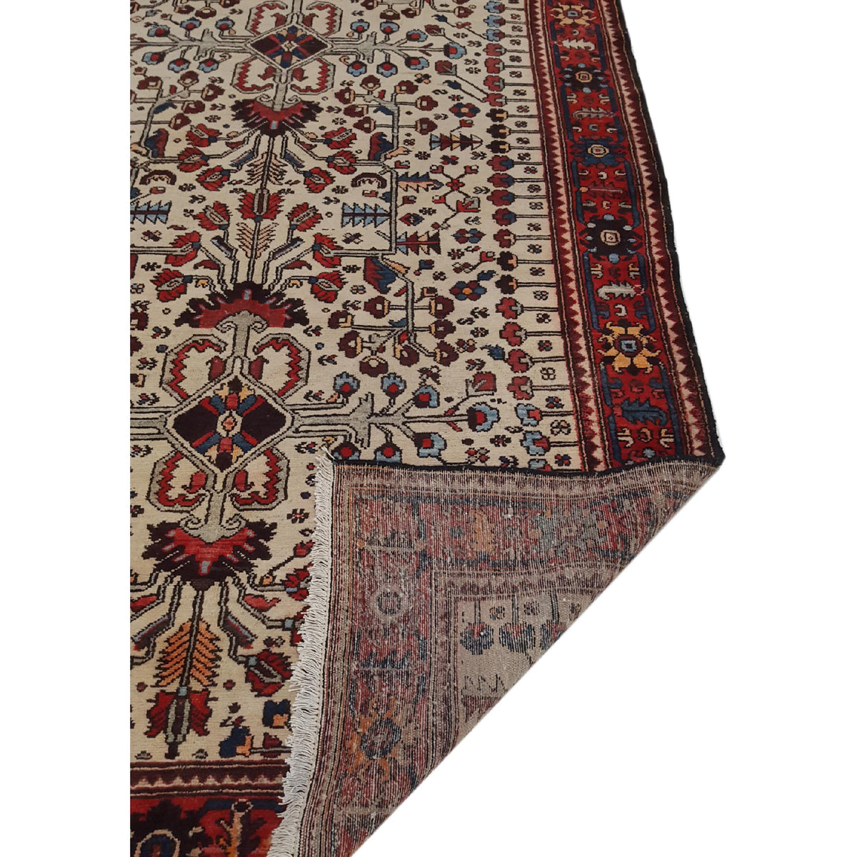 Fasa Antique Bakhtiyari 33957 Ivory Rust Traditional Antique Rug