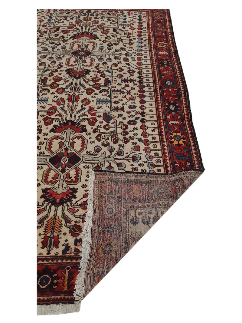 Fasa Antique Bakhtiyari 33957 Ivory Rust Traditional Antique Rug