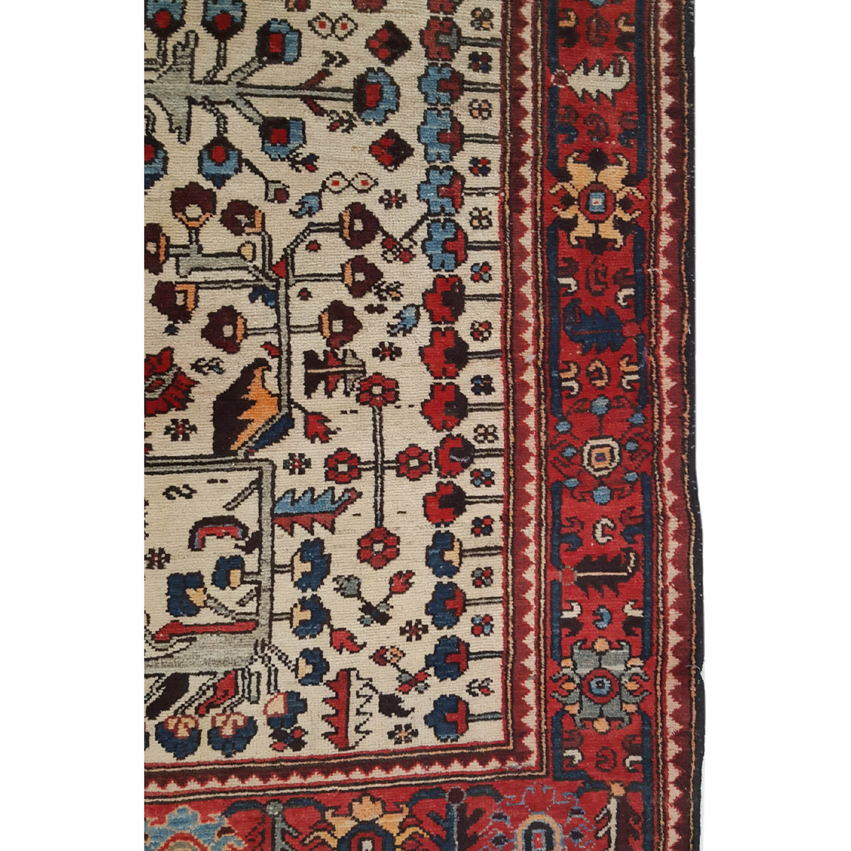 Fasa Antique Bakhtiyari 33957 Ivory Rust Traditional Antique Rug