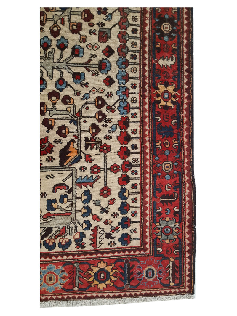 Fasa Antique Bakhtiyari 33957 Ivory Rust Traditional Antique Rug