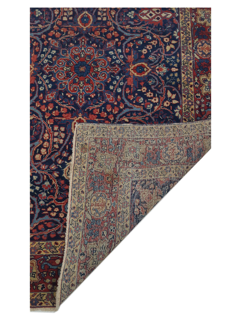 Fasa Antique Tabriz 33958 Navy Burgundy Traditional Antique Rug
