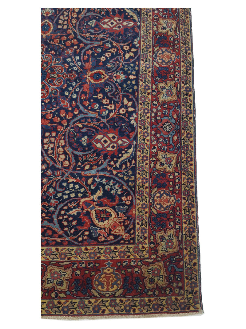 Fasa Antique Tabriz 33958 Navy Burgundy Traditional Antique Rug