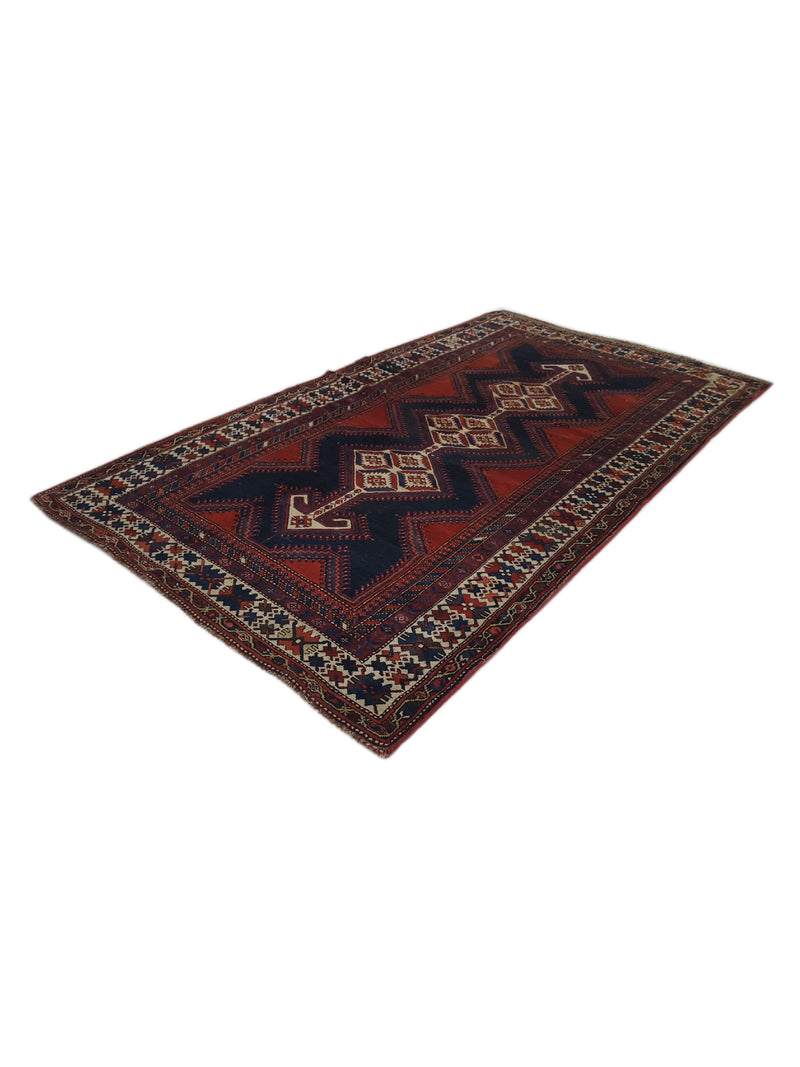 Fasa Antique Kurd 33959 Rust Ivory Traditional Antique Rug