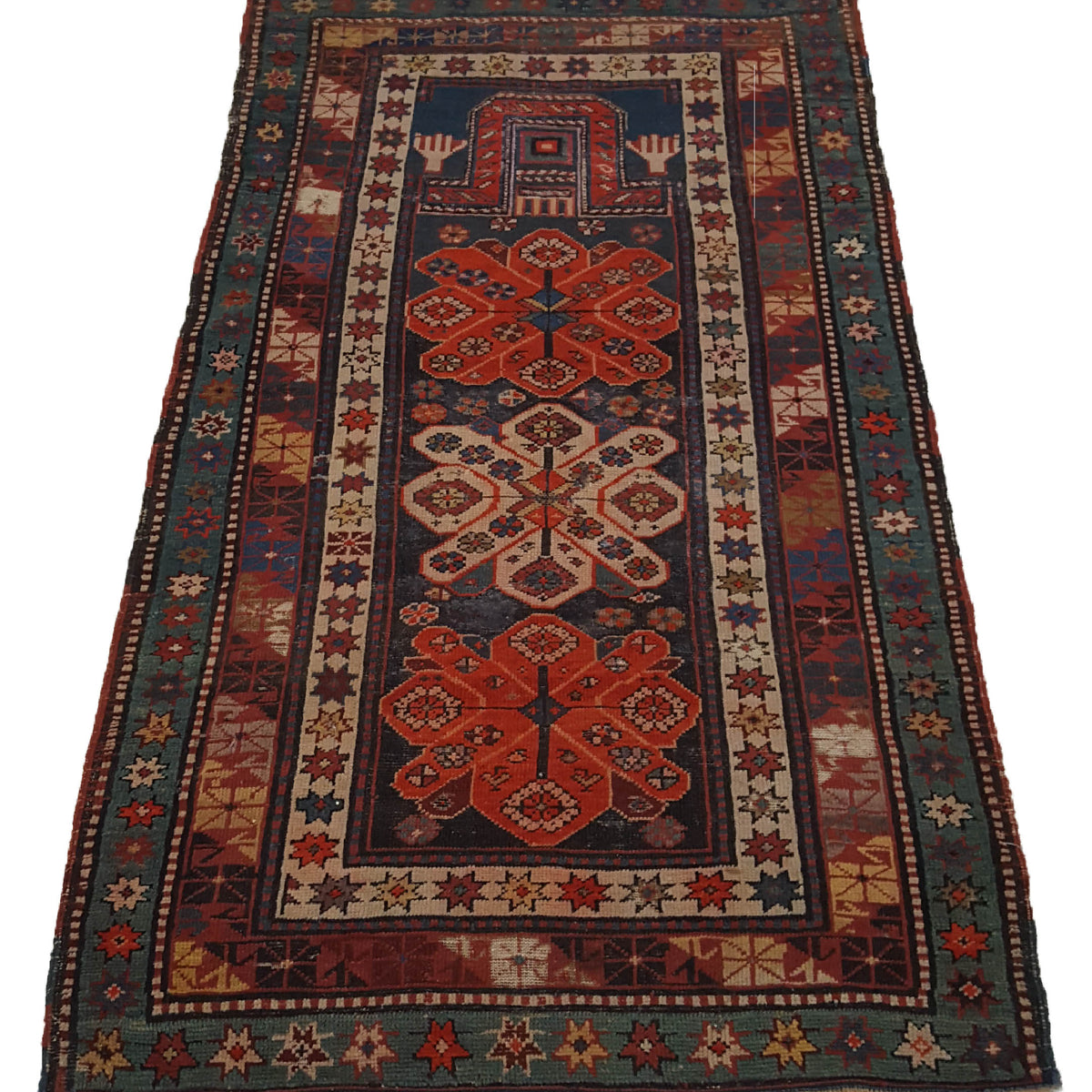 Fasa Antique Karabagh 33960 Brown Multi Traditional Antique Rug