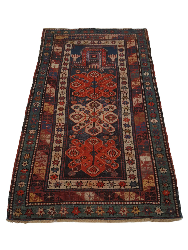 Fasa Antique Karabagh 33960 Brown Multi Traditional Antique Rug