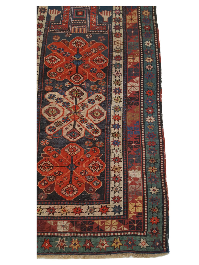 Fasa Antique Karabagh 33960 Brown Multi Traditional Antique Rug