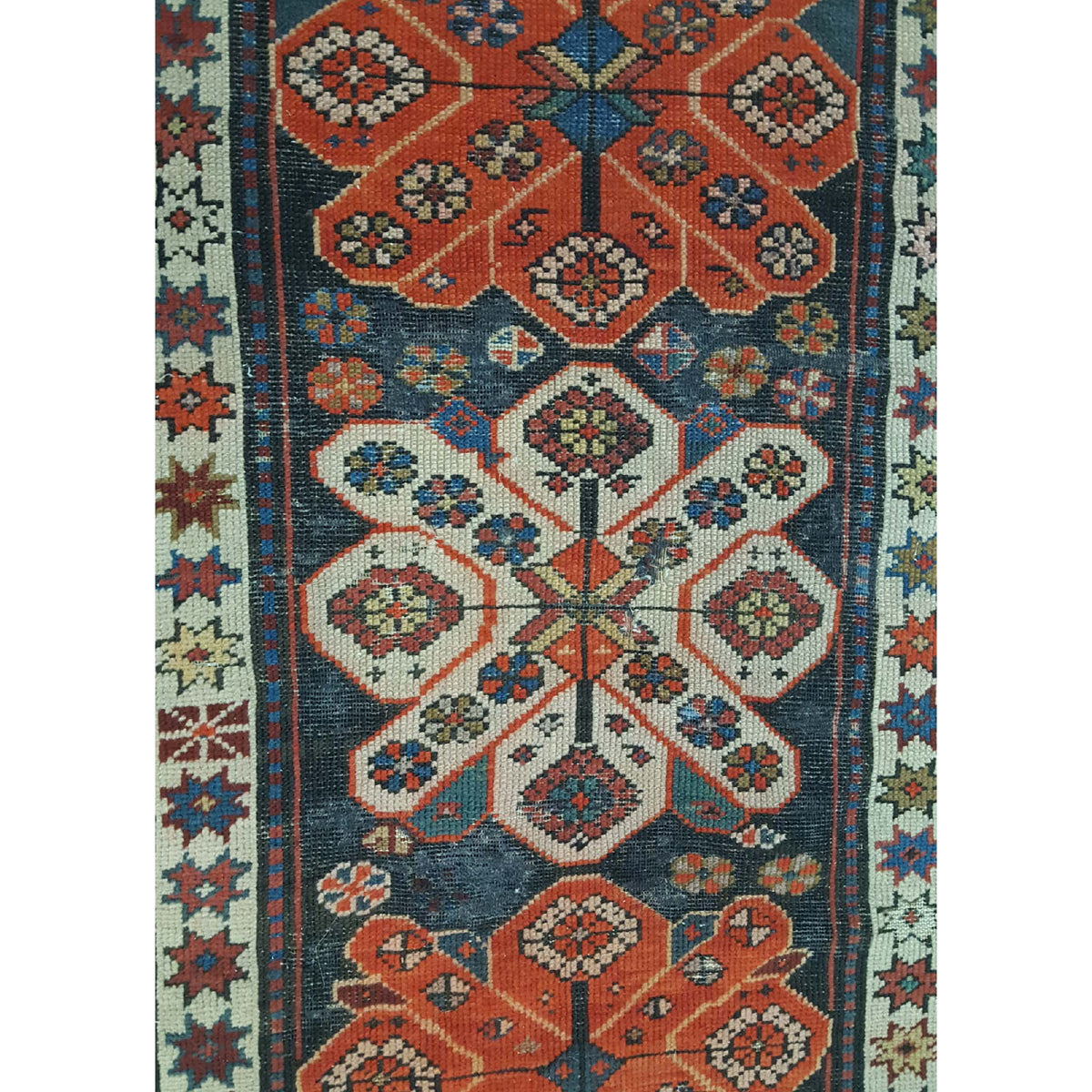 Fasa Antique Karabagh 33960 Brown Multi Traditional Antique Rug