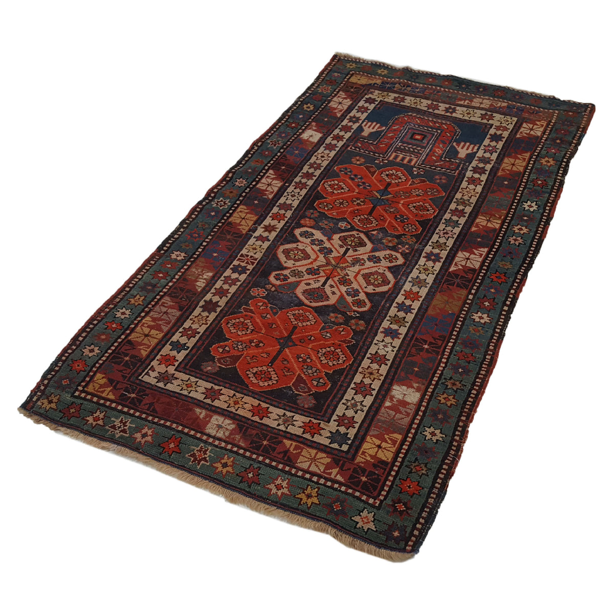 Fasa Antique Karabagh 33960 Brown Multi Traditional Antique Rug