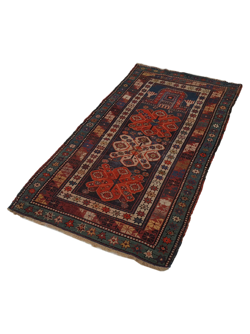 Fasa Antique Karabagh 33960 Brown Multi Traditional Antique Rug