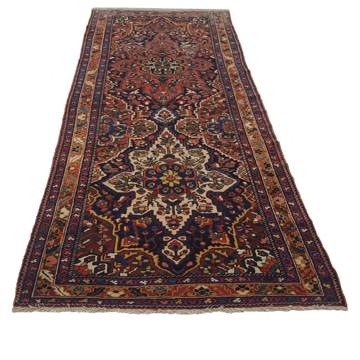 Fasa Antique Bakhtiyari 33962 Indigo Multi Traditional Antique Rug